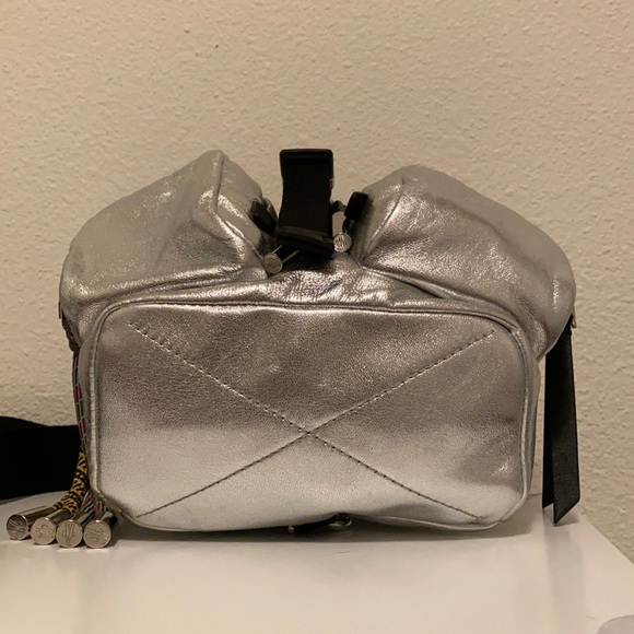 Moncler Silver Leather Mini Dauphine Backpack - Picture 5 of 5